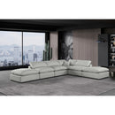  Manufacturer Color_Grey -- Comfy 157" Grey Linen Textured Fabric Upholstered 6 pc Modular Sectional IMAGE 2