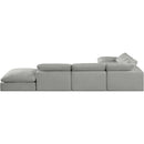  Manufacturer Color_Grey -- Comfy 157" Grey Linen Textured Fabric Upholstered 6 pc Modular Sectional IMAGE 3