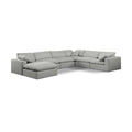  Manufacturer Color_Grey -- Comfy 158" Grey Linen Textured Fabric Upholstered 7 pc Modular Sectional IMAGE 1