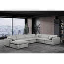  Manufacturer Color_Grey -- Comfy 158" Grey Linen Textured Fabric Upholstered 7 pc Modular Sectional IMAGE 2