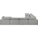  Manufacturer Color_Grey -- Comfy 158" Grey Linen Textured Fabric Upholstered 7 pc Modular Sectional IMAGE 3