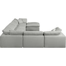  Manufacturer Color_Grey -- Comfy 158" Grey Linen Textured Fabric Upholstered 7 pc Modular Sectional IMAGE 5