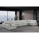  Manufacturer Color_Grey -- Comfy 197" Grey Linen Textured Fabric Upholstered 7 pc Modular Sectional IMAGE 2