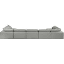  Manufacturer Color_Grey -- Comfy 197" Grey Linen Textured Fabric Upholstered 7 pc Modular Sectional IMAGE 3