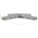  Manufacturer Color_Grey -- Comfy 157" Grey Linen Textured Fabric Upholstered 7 pc Modular Sectional IMAGE 10