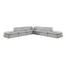  Manufacturer Color_Grey -- Comfy 157" Grey Linen Textured Fabric Upholstered 7 pc Modular Sectional IMAGE 1