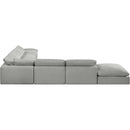 Manufacturer Color_Grey -- Comfy 157" Grey Linen Textured Fabric Upholstered 7 pc Modular Sectional IMAGE 5