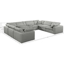  Manufacturer Color_Grey -- Comfy 158" Grey Linen Textured Fabric Upholstered 8 pc Modular Sectional IMAGE 10