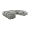  Manufacturer Color_Grey -- Comfy 158" Grey Linen Textured Fabric Upholstered 8 pc Modular Sectional IMAGE 1