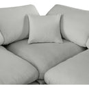  Manufacturer Color_Grey -- Comfy 158" Grey Linen Textured Fabric Upholstered 8 pc Modular Sectional IMAGE 8