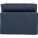  Manufacturer Color_Navy -- Comfy Navy Linen Textured Fabric Upholstered Modular Armless Chair IMAGE 3