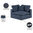  Manufacturer Color_Navy -- Comfy Navy Linen Textured Fabric Upholstered Modular Corner Chair IMAGE 10