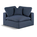  Manufacturer Color_Navy -- Comfy Navy Linen Textured Fabric Upholstered Modular Corner Chair IMAGE 1