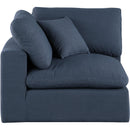  Manufacturer Color_Navy -- Comfy Navy Linen Textured Fabric Upholstered Modular Corner Chair IMAGE 4