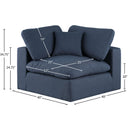 Manufacturer Color_Navy -- Comfy Navy Linen Textured Fabric Upholstered Modular Corner Chair IMAGE 9