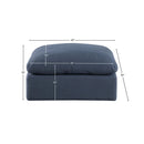  Manufacturer Color_Navy -- Comfy Navy Linen Textured Fabric Upholstered Modular Ottoman IMAGE 5