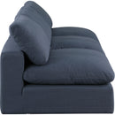  Manufacturer Color_Navy -- Comfy 117" Navy Linen Textured Fabric Upholstered 3 pc Armless Modular Sofa IMAGE 5