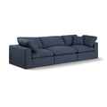  Manufacturer Color_Navy -- Comfy 119" Navy Linen Textured Fabric Upholstered 3 pc Modular Sofa IMAGE 1
