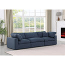  Manufacturer Color_Navy -- Comfy 119" Navy Linen Textured Fabric Upholstered 3 pc Modular Sofa IMAGE 2