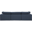  Manufacturer Color_Navy -- Comfy 119" Navy Linen Textured Fabric Upholstered 3 pc Modular Sofa IMAGE 3