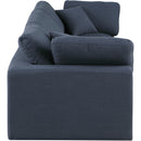  Manufacturer Color_Navy -- Comfy 119" Navy Linen Textured Fabric Upholstered 3 pc Modular Sofa IMAGE 5