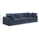  Manufacturer Color_Navy -- Comfy 119" Navy Linen Textured Fabric Upholstered 3 pc Modular Sofa IMAGE 9