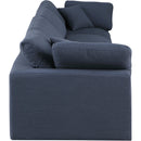  Manufacturer Color_Navy -- Comfy 158" Navy Linen Textured Fabric Upholstered 4 pc Modular Sofa IMAGE 5