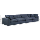  Manufacturer Color_Navy -- Comfy 158" Navy Linen Textured Fabric Upholstered 4 pc Modular Sofa IMAGE 9