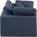  Manufacturer Color_Navy -- Comfy 80" Navy Linen Textured Fabric Upholstered 2 pc Modular Loveseat IMAGE 5