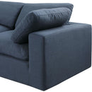  Manufacturer Color_Navy -- Comfy 80" Navy Linen Textured Fabric Upholstered 2 pc Modular Loveseat IMAGE 7