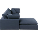  Manufacturer Color_Navy -- Comfy 119" Navy Linen Textured Fabric Upholstered 4 pc Modular Sectional IMAGE 10