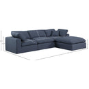  Manufacturer Color_Navy -- Comfy 119" Navy Linen Textured Fabric Upholstered 4 pc Modular Sectional IMAGE 15