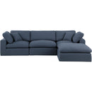  Manufacturer Color_Navy -- Comfy 119" Navy Linen Textured Fabric Upholstered 4 pc Modular Sectional IMAGE 8