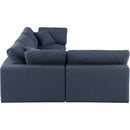  Manufacturer Color_Navy -- Comfy 119" Navy Linen Textured Fabric Upholstered 4 pc Modular Sectional IMAGE 10