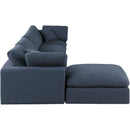  Manufacturer Color_Navy -- Comfy 158" Navy Linen Textured Fabric Upholstered 5 pc Modular Sectional IMAGE 10