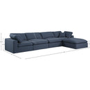  Manufacturer Color_Navy -- Comfy 158" Navy Linen Textured Fabric Upholstered 5 pc Modular Sectional IMAGE 15