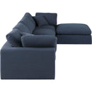  Manufacturer Color_Navy -- Comfy 158" Navy Linen Textured Fabric Upholstered 5 pc Modular Sectional IMAGE 9