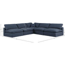  Manufacturer Color_Navy -- Comfy 118" Navy Linen Textured Fabric Upholstered 5 pc Modular Sectional IMAGE 10