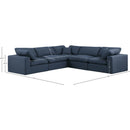  Manufacturer Color_Navy -- Comfy 119" Navy Linen Textured Fabric Upholstered 5 pc Modular Sectional IMAGE 10