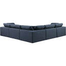  Manufacturer Color_Navy -- Comfy 119" Navy Linen Textured Fabric Upholstered 5 pc Modular Sectional IMAGE 3