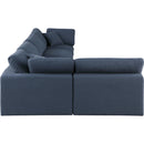  Manufacturer Color_Navy -- Comfy 158" Navy Linen Textured Fabric Upholstered 5 pc Modular Sectional IMAGE 10
