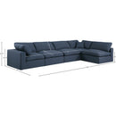  Manufacturer Color_Navy -- Comfy 158" Navy Linen Textured Fabric Upholstered 5 pc Modular Sectional IMAGE 15