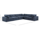  Manufacturer Color_Navy -- Comfy 158" Navy Linen Textured Fabric Upholstered 6 pc Modular Sectional IMAGE 10