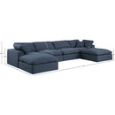 Manufacturer Color_Navy -- Comfy 158" Navy Linen Textured Fabric Upholstered 6 pc Modular Sectional IMAGE 10