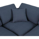  Manufacturer Color_Navy -- Comfy 158" Navy Linen Textured Fabric Upholstered 6 pc Modular Sectional IMAGE 8