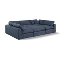  Manufacturer Color_Navy -- Comfy 119" Navy Linen Textured Fabric Upholstered 6 pc Modular Sectional IMAGE 1