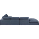  Manufacturer Color_Navy -- Comfy 157" Navy Linen Textured Fabric Upholstered 6 pc Modular Sectional IMAGE 3