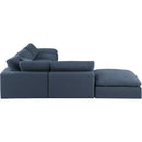  Manufacturer Color_Navy -- Comfy 157" Navy Linen Textured Fabric Upholstered 6 pc Modular Sectional IMAGE 5