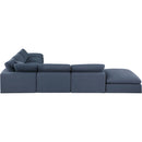  Manufacturer Color_Navy -- Comfy 157" Navy Linen Textured Fabric Upholstered 7 pc Modular Sectional IMAGE 5