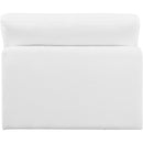  Manufacturer Color_White -- Comfy White Linen Textured Fabric Upholstered Modular Armless Chair IMAGE 3